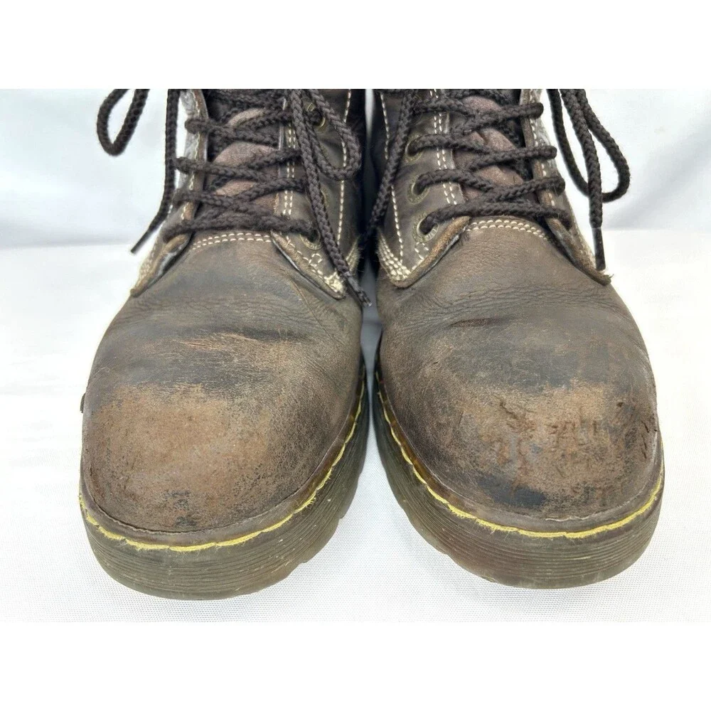 Dr Martens Steel Toe Work Boots Brown Leather Slip Resistant Winch St Men’s 8